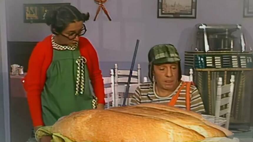 Chaves e Chiquinha em trecho de episódio