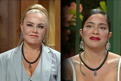 Flor Fernandez e Luana emocionadas na noite de eliminação de A Fazenda 16