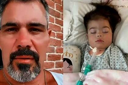 Juliano Cazarré e a filha Maria Guilhermina em uma montagem