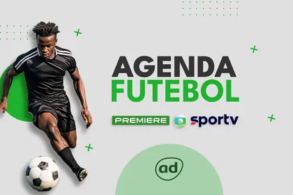 Arte da programação de futebol ao vivo dos canais Globo