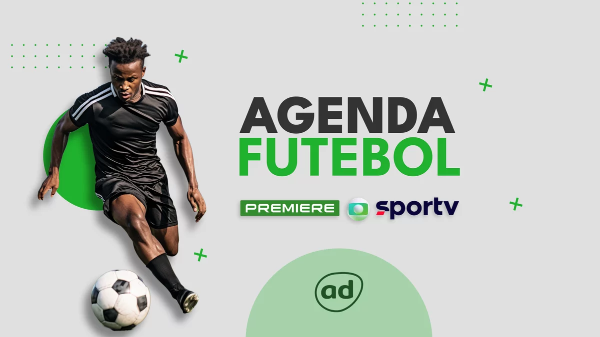Arte da programação de futebol ao vivo dos canais Globo, com a Agenda do Futebol