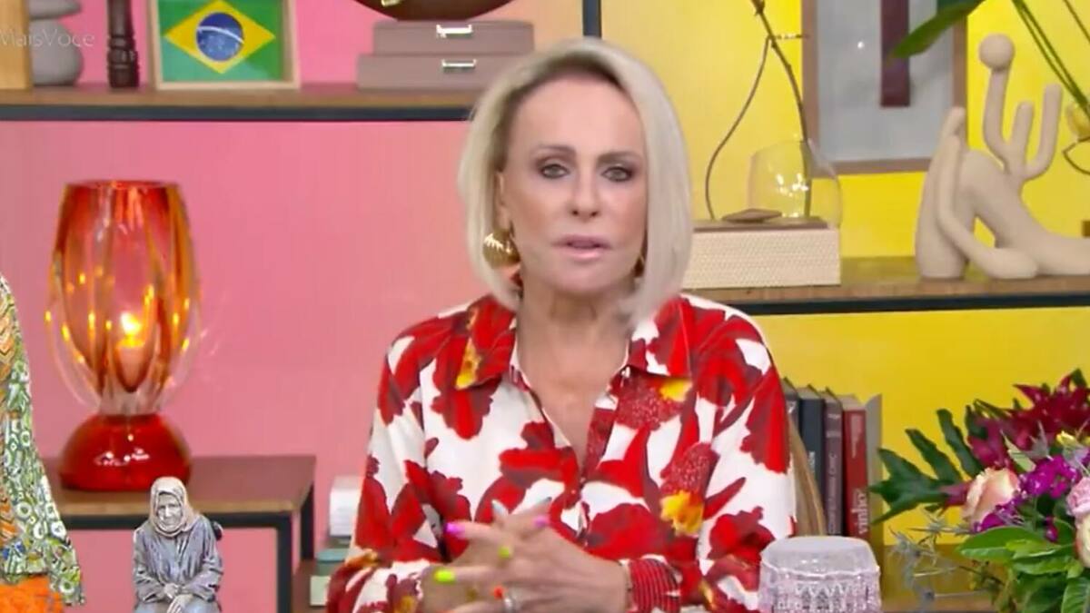 Ana Maria Braga indignada na bancada do Mais Você