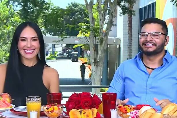 Arleane e Marcelo em trecho do Café da Manhã no Mais Você