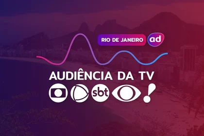 Logo das emissoras TV Globo, RECORD, SBT, Band e RedeTV! enfileirados na arte dos dados consolidados de audiência da TV do Rio de Janeiro