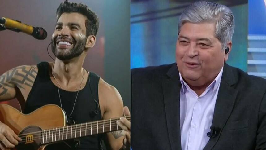 Datena e Gusttavo Lima em uma montagem