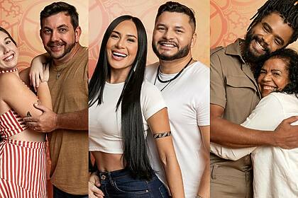 Edilberto e Raissa, Arleane e Marcelo e Diogo e Vilma em uma montagem