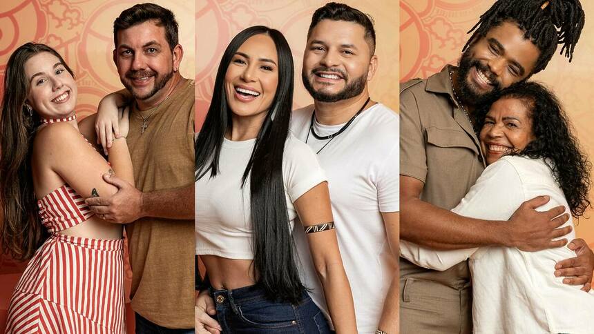 Edilberto e Raissa, Arleane e Marcelo e Diogo e Vilma em uma montagem