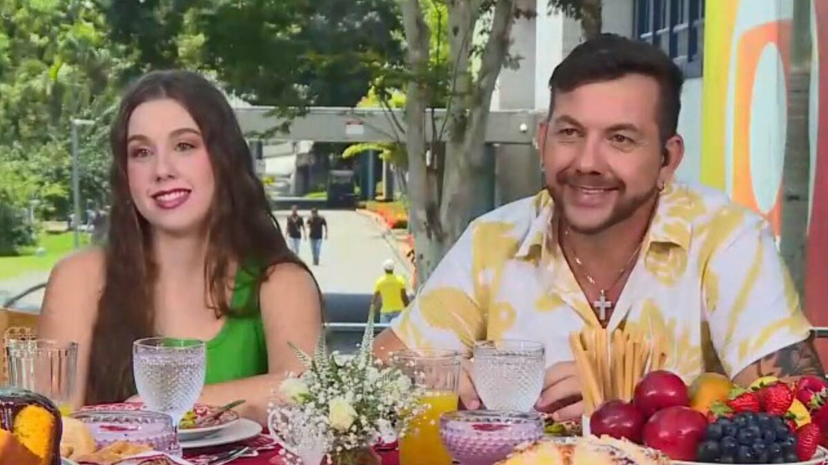 Edilberto e Raissa em trecho do café da manhã do Mais Você