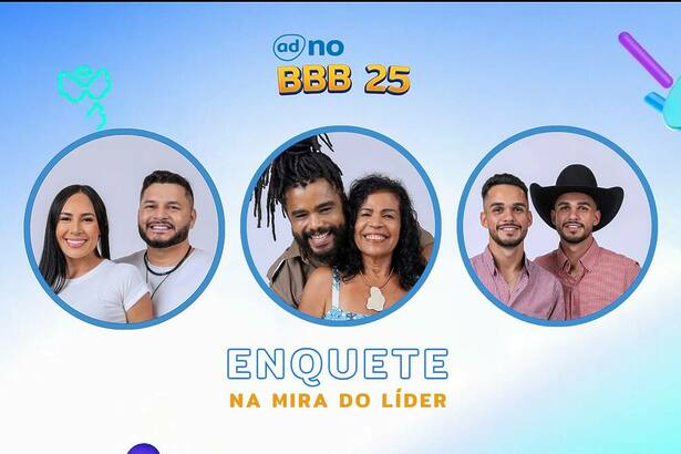 Arleane e Marcelo, Diogo e Vilma e João Pedro e João Gabriel na arte da enquete do Na Mira do Líder do BBB 25