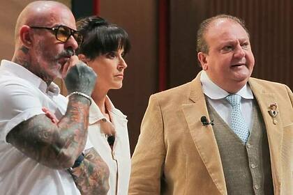 Erick Jacquin, Helena Rizzo e Henrique Fogaça em trecho do MasterChef