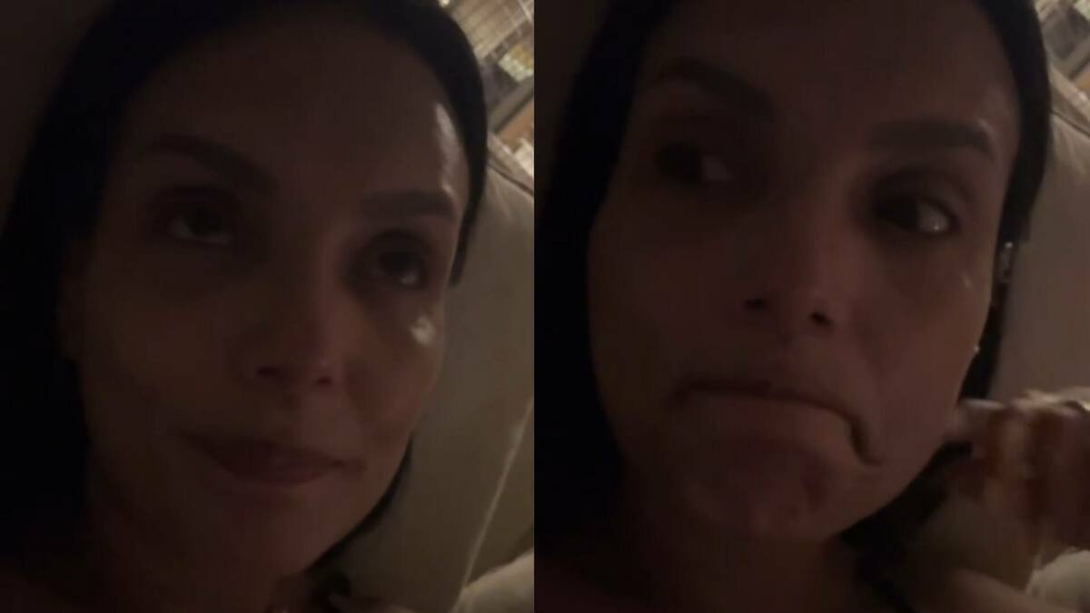 Márcia Dantas chorando nos stories do SporTV