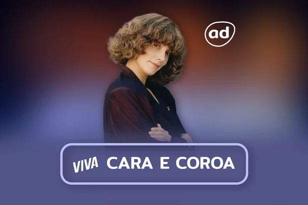 Cristiane Torloni na arte do resumo semana de Cara e Coroa