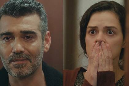 (Özge Özpirinçci) e Sarp (Caner Cindoruk) em montagem na novela Força de Mulher