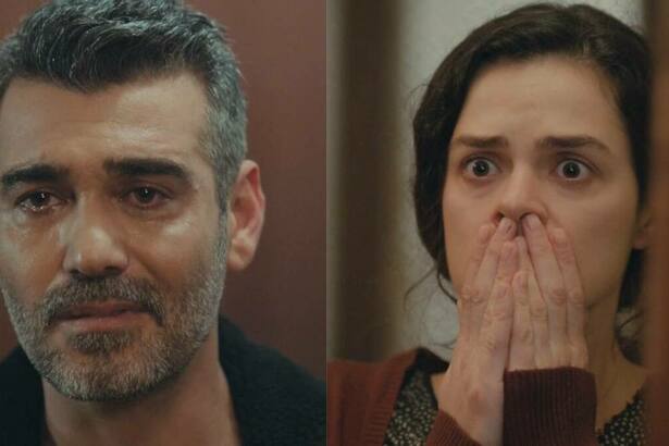 (Özge Özpirinçci) e Sarp (Caner Cindoruk) em montagem na novela Força de Mulher