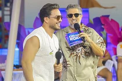 Wesley Safadão e Marcos Mion no Caldeirão de Verão