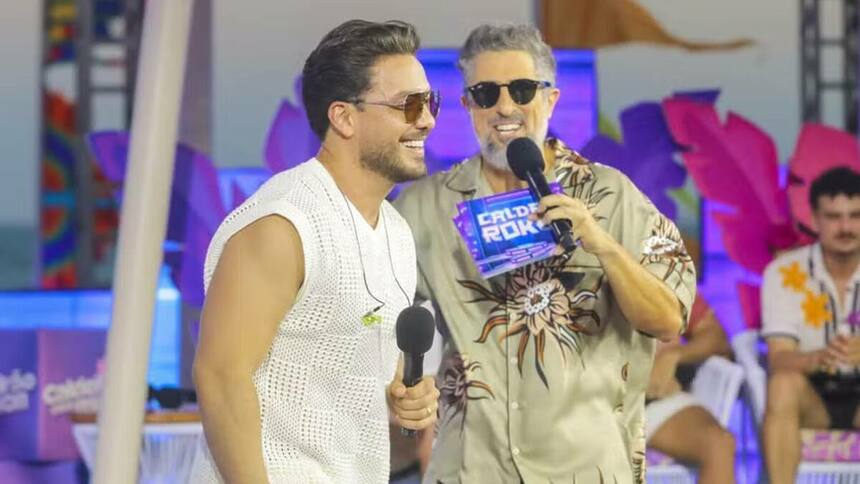 Wesley Safadão e Marcos Mion no Caldeirão de Verão