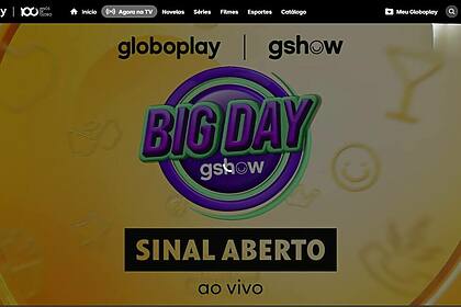 Tela do ao vivo do Big Day no Globoplay