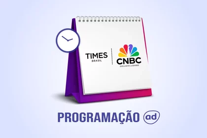 Arte de divulgação da programação do Times Brasil CNBC