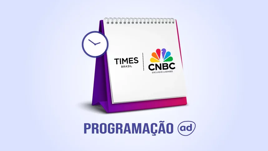 Arte de divulgação da programação do Times Brasil CNBC