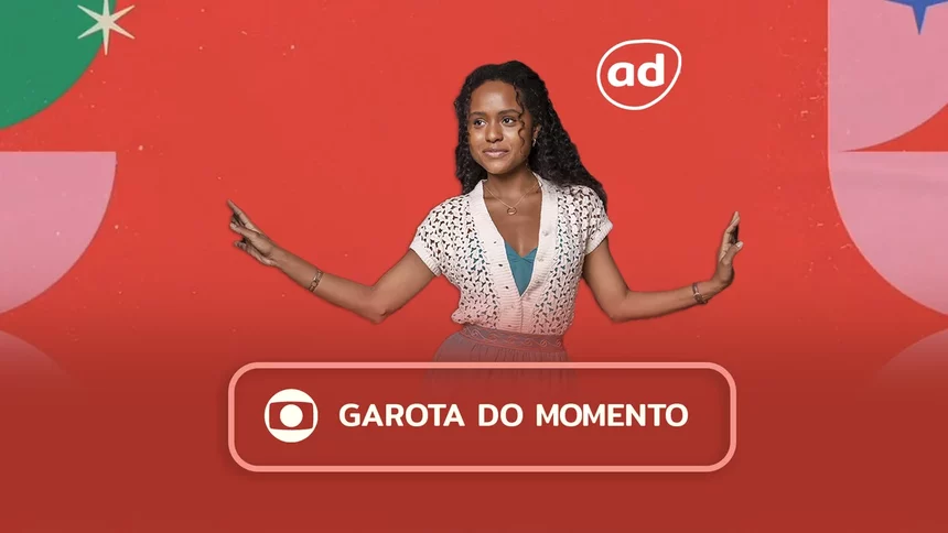 Protagonista da novela Garota do Momento na arte do resumo da novela