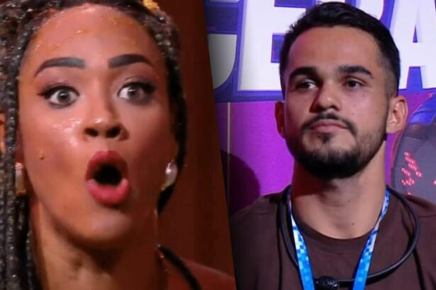Aline e João Gabriel em uma montagem com trechos do Sincerão