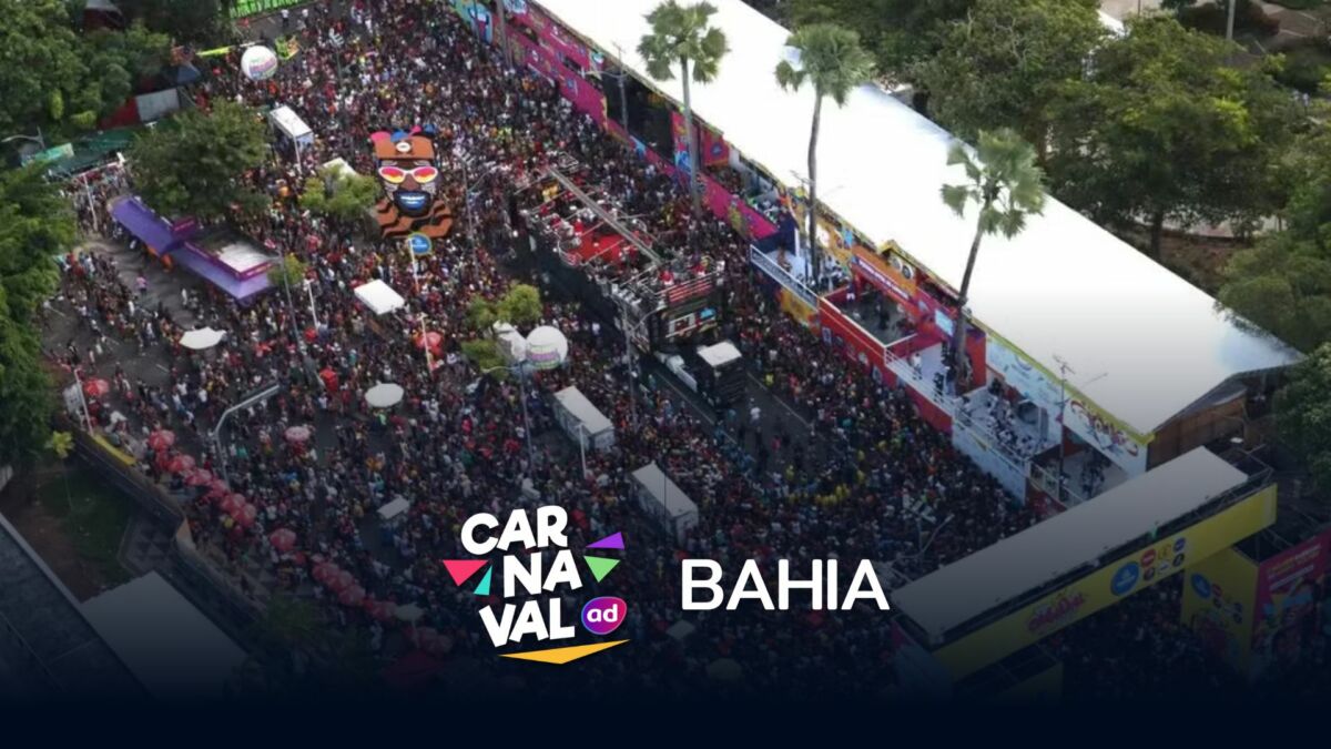 Vista aérea do circuito Osmar (Campo Grande) no Carnaval da Bahia 2025