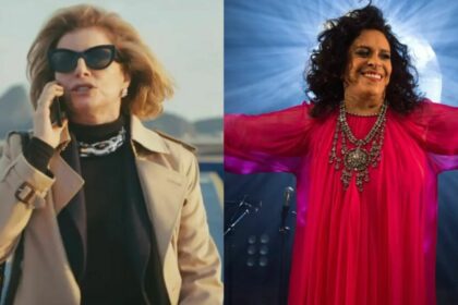 Debora Bloch, como Odete Roitman em Vale Tudo, e Gal Costa em uma montagem