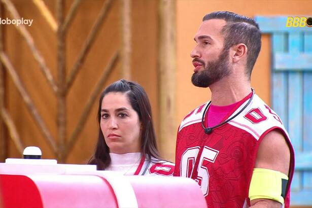 Diego e Daniele em trecho da Prova do Anjo no BBB 25