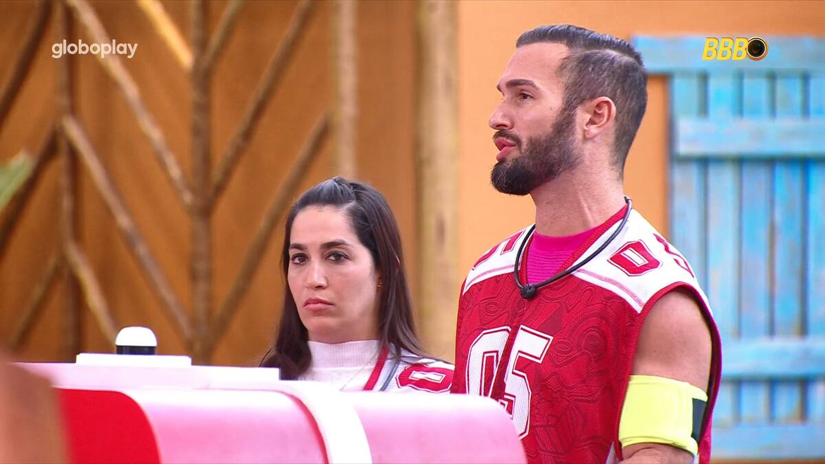 Diego e Daniele em trecho da Prova do Anjo no BBB 25