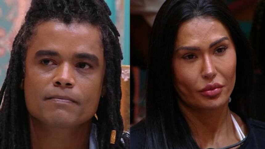 Diogo Almeida e Gracyanne Barbosa em uma montagem no BBB 25