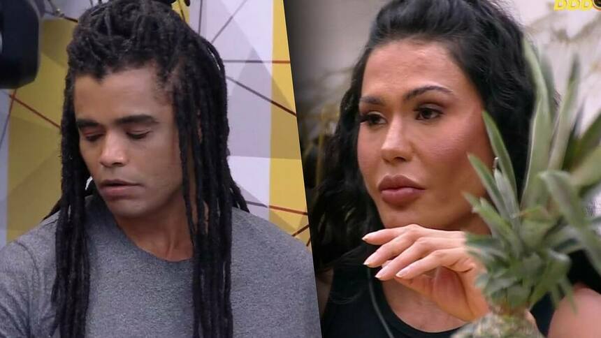 Diogo Almeida e Gracyanne Barbosa em uma montagem no BBB 25