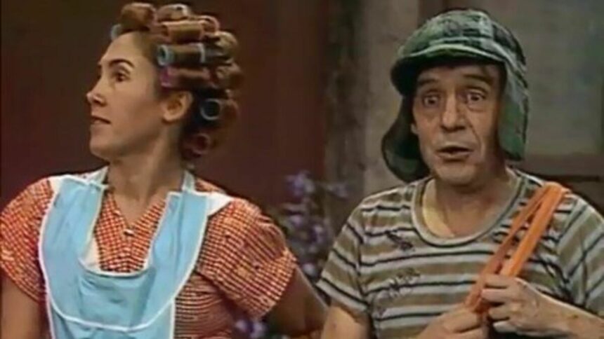 Dona Florinda e Chaves em trecho do seriado Chaves