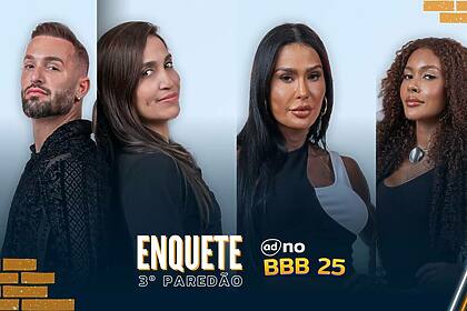 Diego, Daniele Hypólito, Gracyanne e Giovanna na arte da enquete do 3º Paredão do BBB 25