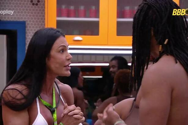 Gracyanne Barbosa e Diogo Almeida em trecho de discussão no BBB 25