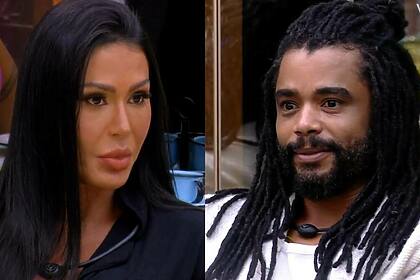 Gracyanne Barbosa e Diogo Almeida em uma montagem no BBB 25