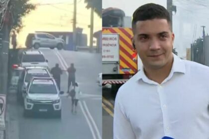 Marcos Guimarães em contagem com carros da polícia ao vivo na RECORD