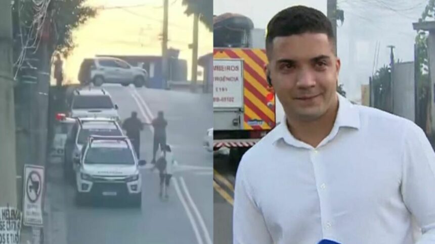 Marcos Guimarães em contagem com carros da polícia ao vivo na RECORD