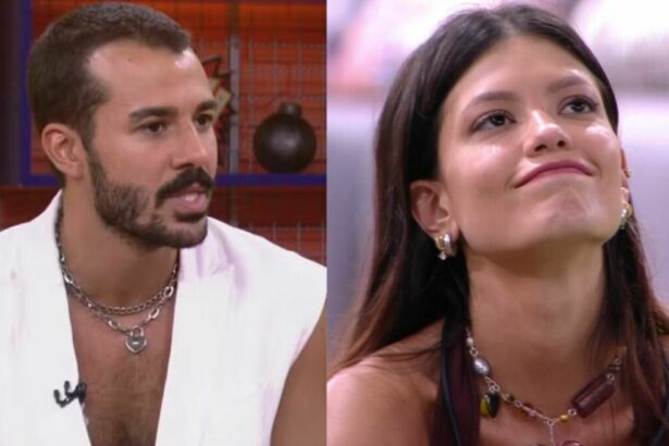 Mateus e Vitória Strada em uma montagem no BBB 25