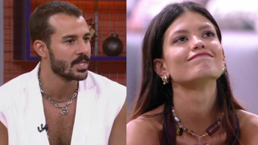 Mateus e Vitória Strada em uma montagem no BBB 25