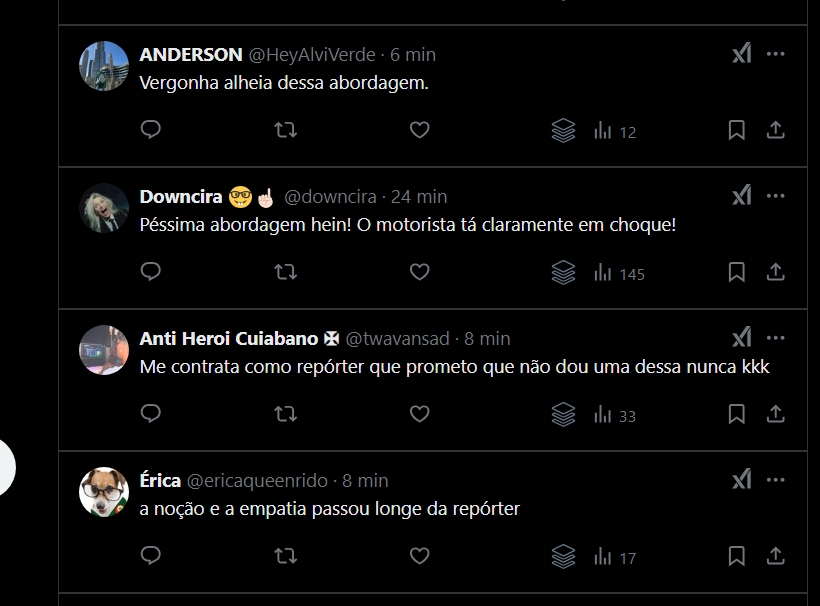 Repórter da GloboNews sendo criticada no X