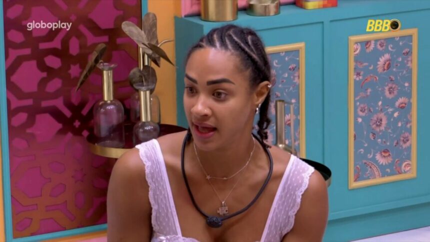 Aline em conversa no BBB 25