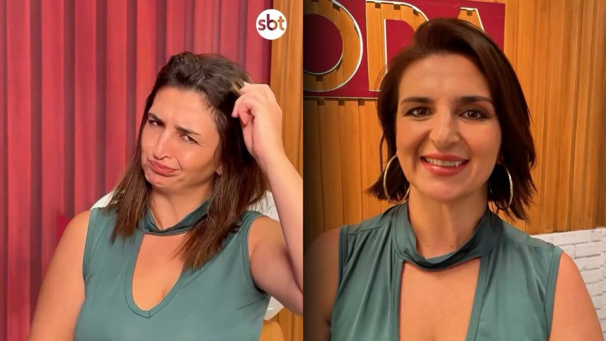 Supervisora comercial Angélica, exibe o antes e depois da transformação visual no Esquadrão da Moda