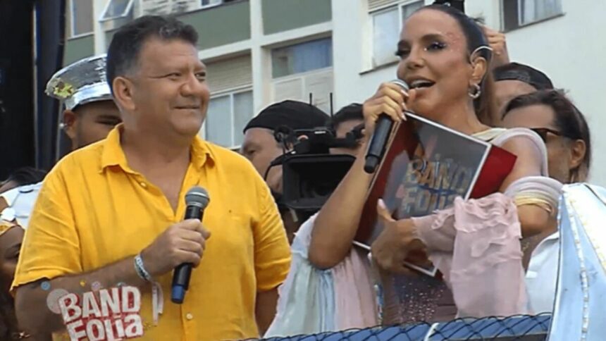 Betinho e Ivete Sangalo recebendo o Troféu Band Folia