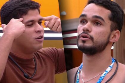 Guilherme e João Pedro em uma montagem no BBB 25