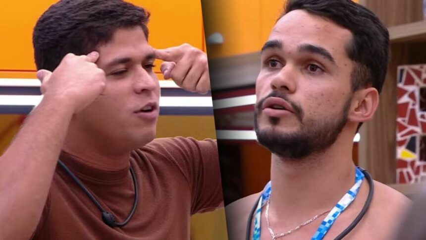 Guilherme e João Pedro em uma montagem no BBB 25