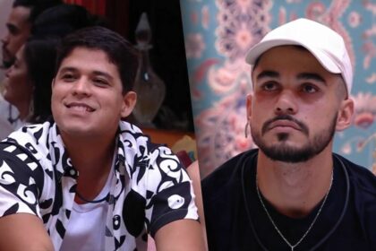 Guilherme divide tela com João Gabriel que está sério após ser barrado da Festa do Líder do BBB 25