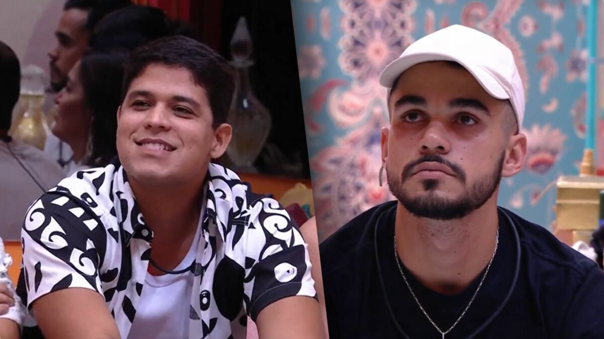 Guilherme divide tela com João Gabriel que está sério após ser barrado da Festa do Líder do BBB 25