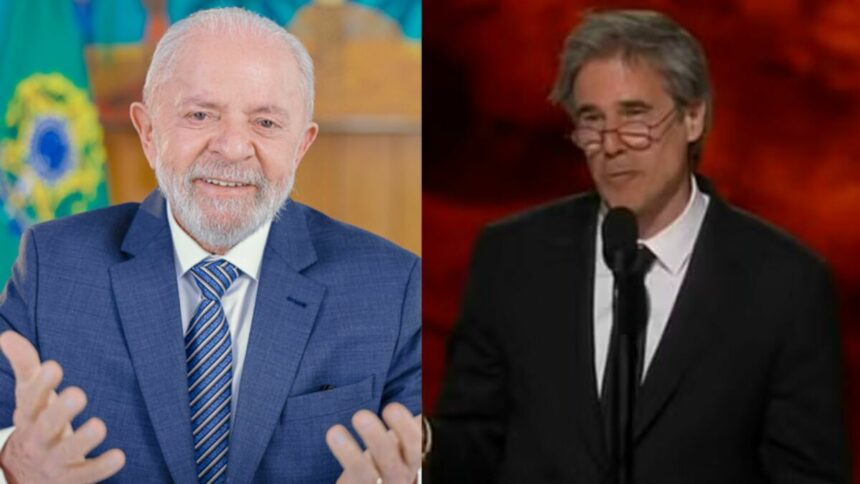 Lula e Walter Salles em uma montagem