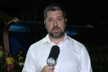 Rafael Batalha em trecho de entrada ao vivo no Caso Vitória