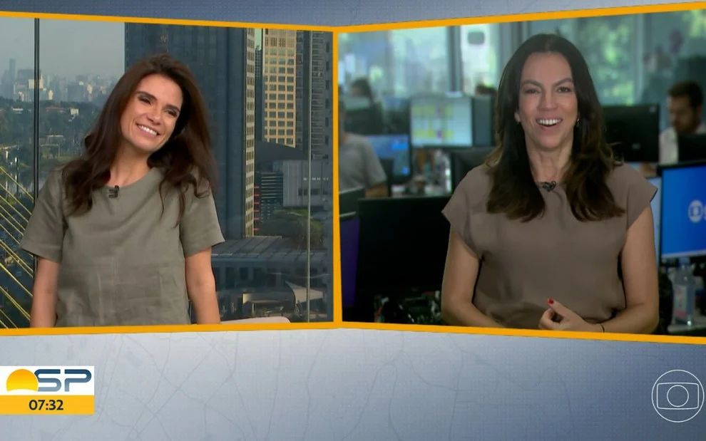 Ana Paula Araújo e Sabina Simonato durante interação no Bom Dia SP